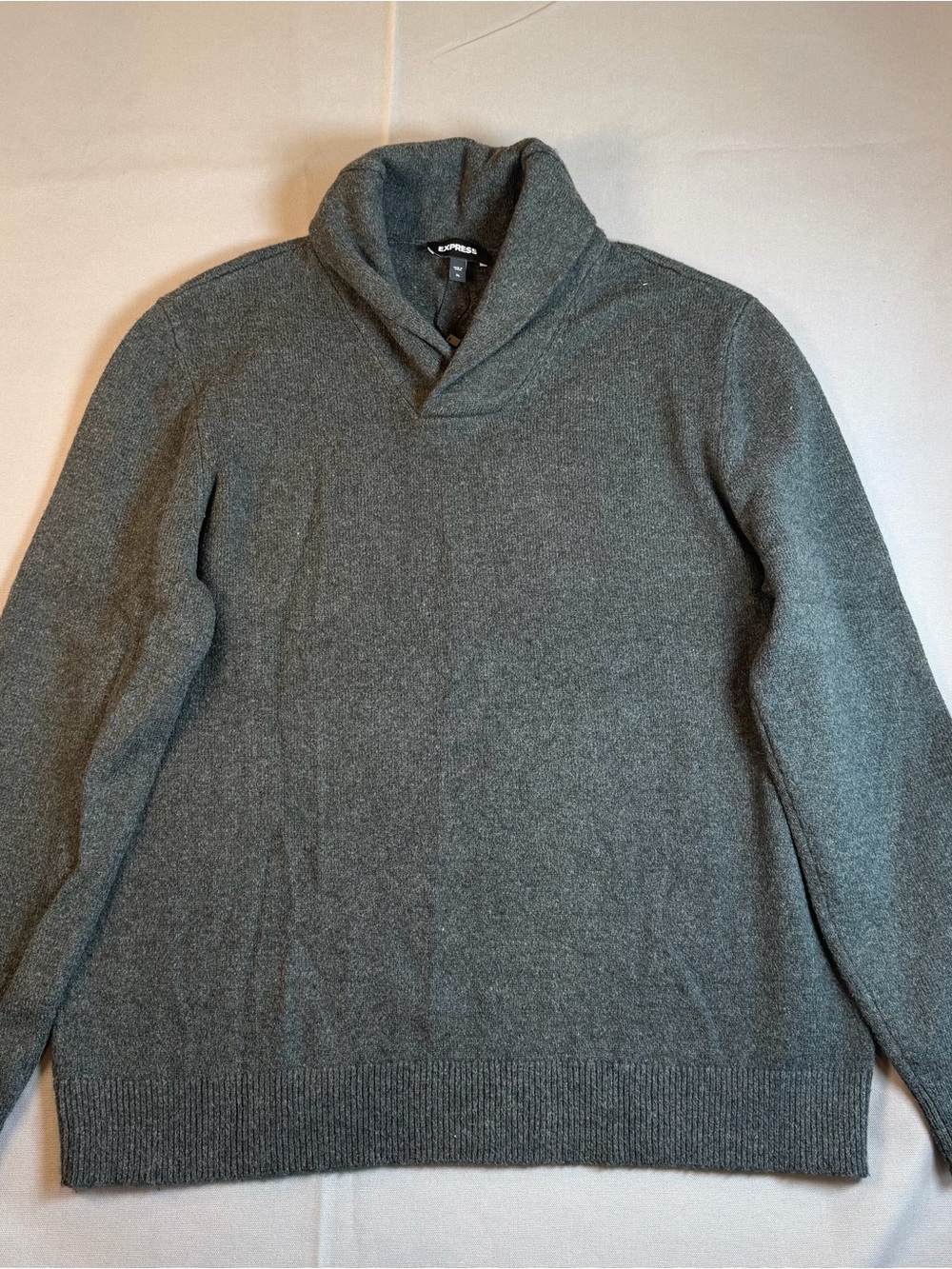 Express Men’s szXL Collard Sweater - Gray Warm Business Wear